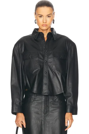 WARDROBE.NYC Leather Shirt Jacket in