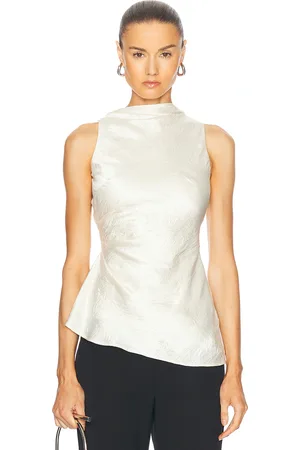 Alexander McQueen High Neck Top in Ivory