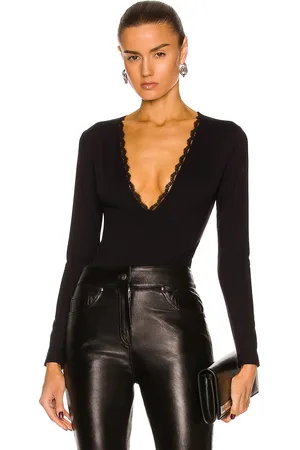 FLEUR DU MAL Margo Lace Long Sleeve Bodysuit in