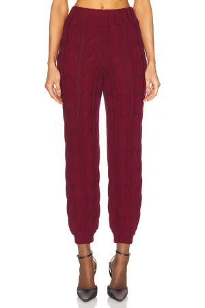 Rowen Rose Wool Jogger Pant in Wine