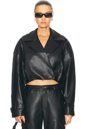SER.O.YA Koda Vegan Leather Cropped Trench in