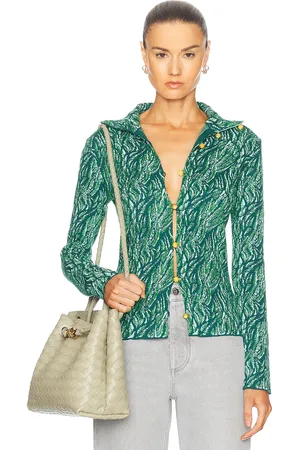 Bottega Veneta Long Sleeve Cardigan in Green