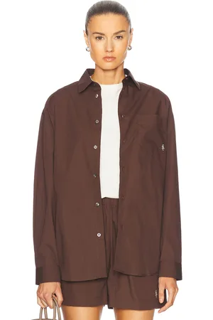 Sporty & Rich SRC Oversized Shirt in Brown