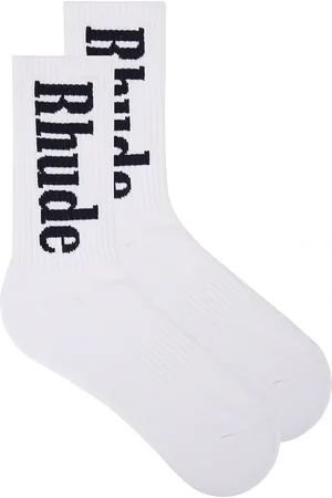 Rhude Vertical Logo Socks in White
