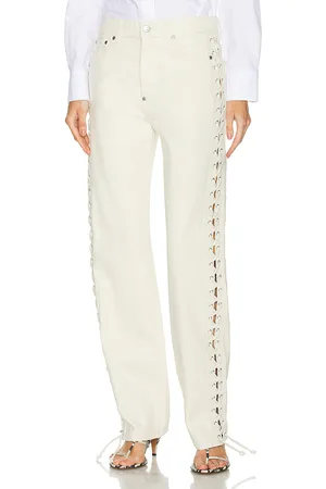 Stella McCartney Lacing Straight Leg in Ivory