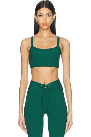 YEAR OF OURS Ribbed Sports Bra in Dark Green