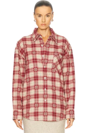AMIRI Quad Flannel Overshirt in Red