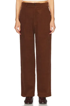 WAO Wide Leg Pleated Corduroy Pant in