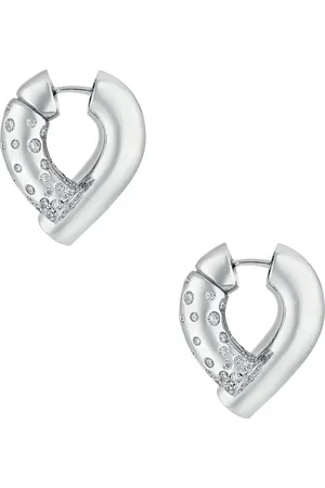 Tabayer Oera Pave Earrings in Metallic Silver