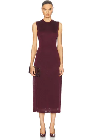 Salvatore Ferragamo Sleeveless Maxi Dress in Burgundy