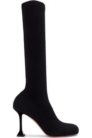 Amina Muaddi Veneda 95 Stretch Knit Boot in