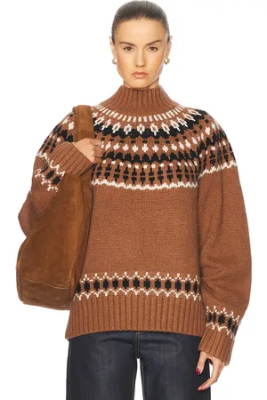 EAVES Cait Fair Isle Sweater in Brown