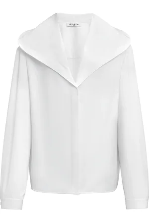 Alaïa Hooded Long Sleeve Top in White