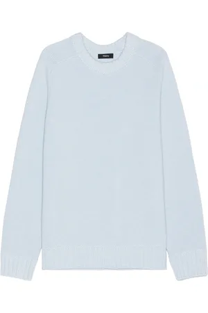 THEORY Heavy Wool Cashmere Crewneck Sweater in Blue