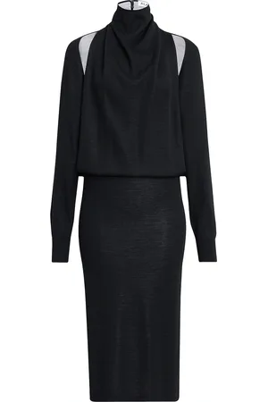 Alaïa Cut Out Long Sleeve Dress in Black