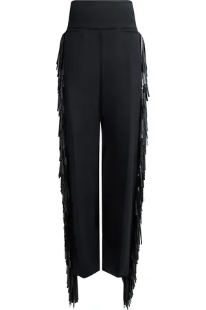 Alaïa Fringe Wide Leg Pant in Black