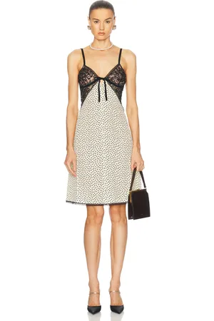 Alessandra Rich Slip Dress in Cream
