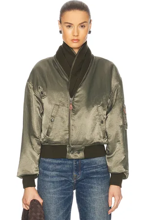 R13 Zip Collar Flight Jacket in