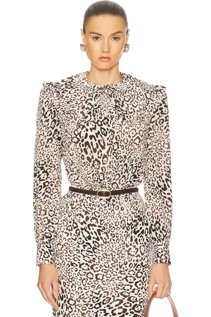 Alessandra Rich Long Sleeve Top in Beige