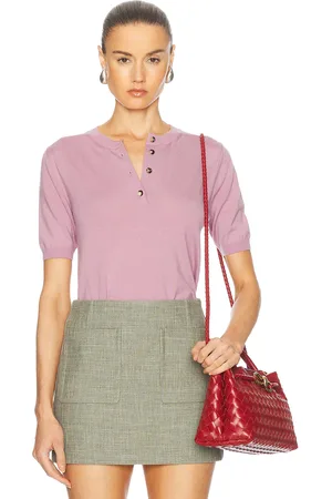 Bottega Veneta Short Sleeve Top in Pink