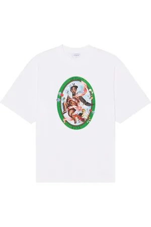 OFF-WHITE Fresco Oval Skate Short Sleeve Tee in White