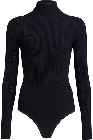 Alaïa Long Sleeve Bodysuit in Black