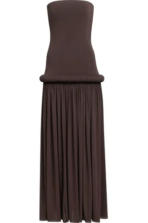Alaïa Strapless Long Dress in Purple