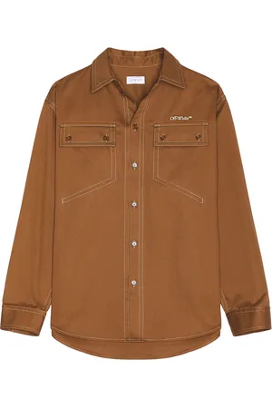 OFF-WHITE Stitch Milit Overshirt in Brown