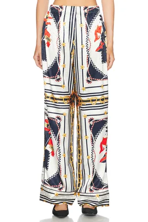 RONNY KOBO Dora Pants in White,Navy