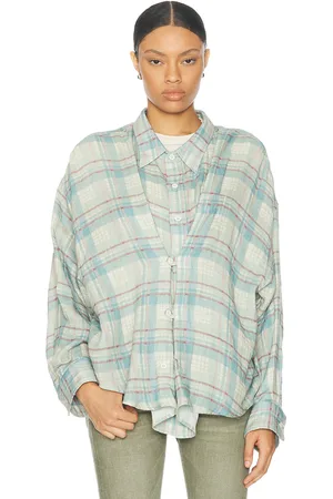 R13 Double Front Top in Blue