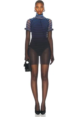 Jean Paul Gaultier 3d Collar Short Dress in Navy