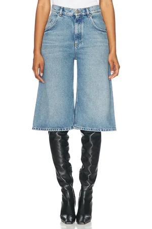 Stella McCartney Vintage Wash Culotte in Medium Blue in Blue
