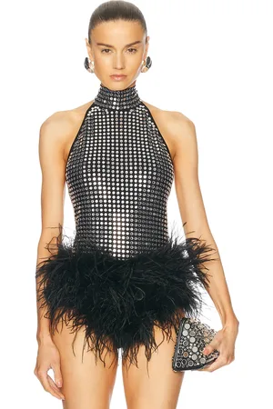 Ilkyaz Ozel Angela Bodysuit in Metallic Silver