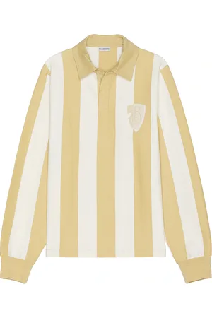 Burberry Panel Rugby Top With B-Shield Embroidery in Beige,White