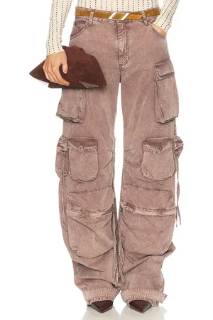 The Attico Wide Leg Cargo Pant in Mauve