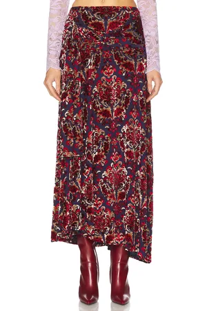Paco rabanne Velour Skirt in Red