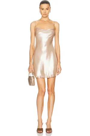 Diesel Mini Slip Dress in Metallic Neutral