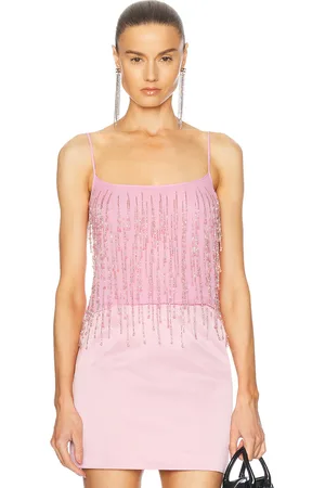 BLUMARINE Fringe Tank Top in Pink