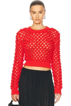 Jil Sander Crew Neck Sweater in Red