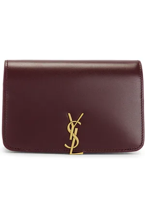 Saint Laurent Passport Case in Wine