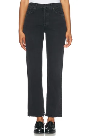 AGOLDE Lana Mid Rise Straight in Black