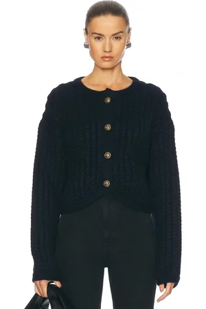 Khaite Balser Cashmere Cardigan in Navy