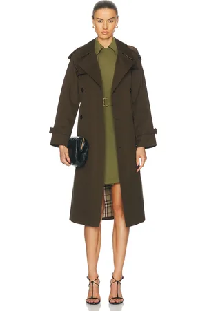 Burberry Long Trench Coat in Green