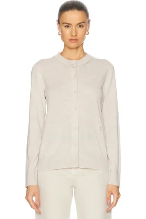 Burberry Crewneck Cardigan in Cream