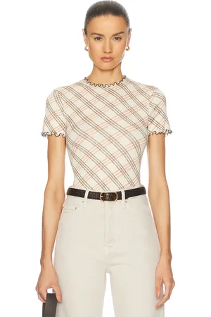 Burberry Short Sleeve Top in Cream