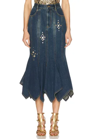 AREA Crystal Skirt in Blue