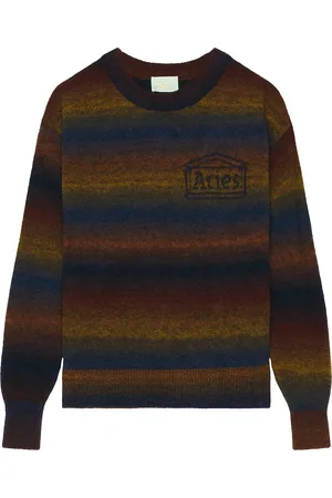 ARIES Boucle Space Dye Knit Sweater in Burnt Orange