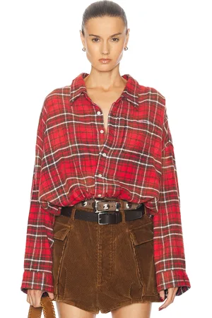 R13 Crossover Bubble Top in Red