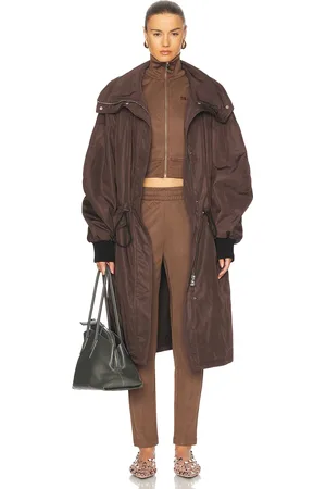 The Attico Long Coat in Chocolate