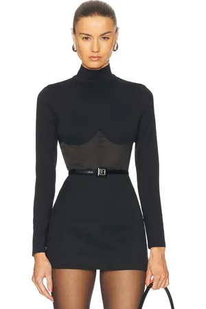 FLEUR DU MAL Mock Neck Bodysuit in
